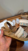 صندل زنانه مکرومه لژدار کنفی طرح فیروزه